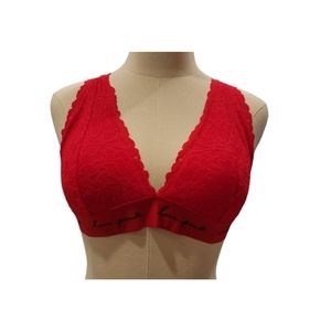 NWOT Victoria Secret PINK Lace Bralette Red Large